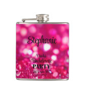 Heet Roze Glitter Moderne Glam Bachelorette Feest Heupfles (Voorkant)