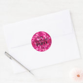 Heet Roze Glitter Moderne Glam Bachelorette Feest Ronde Sticker (Envelop)