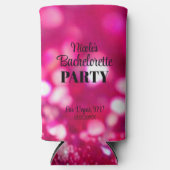 Heet Roze Glitter Moderne Glam Bachelorette Feest Seltzer Blikjeskoeler (Voorkant)