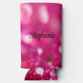 Heet Roze Glitter Moderne Glam Bachelorette Feestj Seltzer Blikjeskoeler (Achterkant)