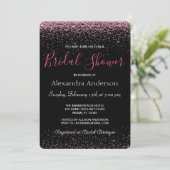 Heet Roze Glitter Sparkle Vrijgezellenfeest Kaart (Staand voorkant)