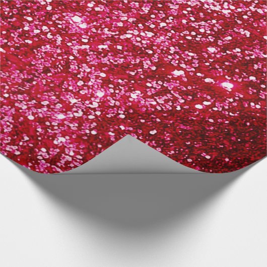 Heet Roze Glitter Verpakkingsdocument Cadeaupapier (Hoek)