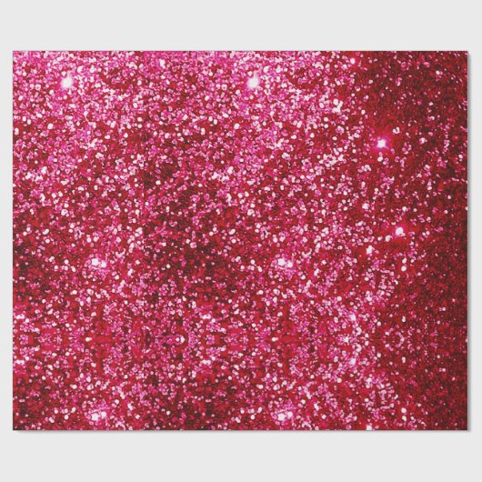Heet Roze Glitter Verpakkingsdocument Cadeaupapier (Vlak)