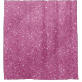 Heet Roze Glitter Vonken Douchegordijn (Voorkant)