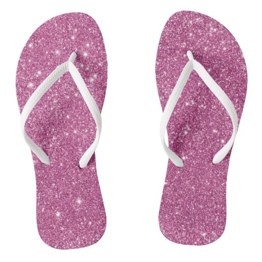 Heet Roze Glitter Vonken Teenslippers (Voetbed)