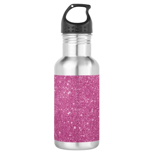 Heet Roze Glitter Vonken Waterfles (Voorkant)