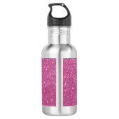 Heet Roze Glitter Vonken Waterfles (Achterkant)