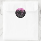 Heet Roze Glitterende Verjaardag Ronde Sticker (Tas)