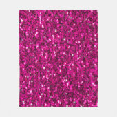 Heet roze glitters namaak glans fleece deken (Voorkant)