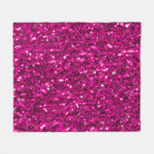 Heet roze glitters namaak glans fleece deken (Voorkant (Horizontaal))