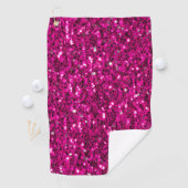Heet roze glitters namaak glans golfhanddoek (Insitu)