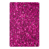 Heet roze glitters namaak glans mini klembord (Achterkant)