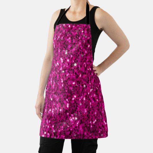 Heet roze glitters namaak glans schort (Insitu)