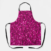 Heet roze glitters namaak glans schort (Voorkant)