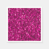 Heet roze glitters namaak glans servet (Voorkant)