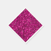 Heet roze glitters namaak glans servet (Hoek)