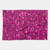 Heet roze glitters namaak glans theedoek (Horizontaal)