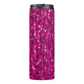 Heet roze glitters namaak glans thermosbeker (Achterkant)