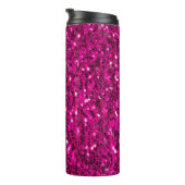 Heet roze glitters namaak glans thermosbeker (Geroteerd rechts)