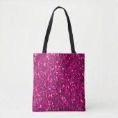 Heet roze glitters namaak glans tote bag (Voorkant)