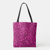 Heet roze glitters namaak glans tote bag (Achterkant)