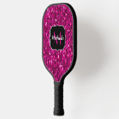 Heet roze glitters namaak glinsterend monogram pickleball paddle (Links)