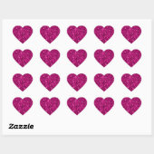 Heet roze glitters namaak glitters hart sticker (Vel)