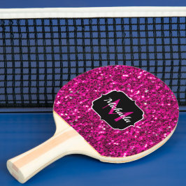 Heet roze glitters namaak glitters Monogram Tafeltennisbatje