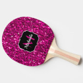 Heet roze glitters namaak glitters Monogram Tafeltennisbatje (Zijkant)