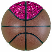 Heet roze glitters nep glans Monogram Basketbal (Rechts)