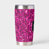 Heet roze glitters nep glinsterend Monogram Geïsoleerde Drinkbeker (Voorkant)