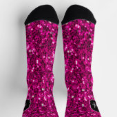 Heet roze glitters nep glitter Monogram Sokken (Top)