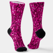 Heet roze glitters nep glitter Monogram Sokken (Gebogen)