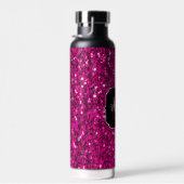 Heet roze glitters nep glitters Monogram Waterfles (Rechts)