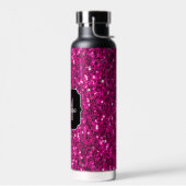Heet roze glitters nep glitters Monogram Waterfles (Links)
