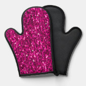 Heet roze glitters nepschittertje ovenwant (Voorkant / Achterkant)