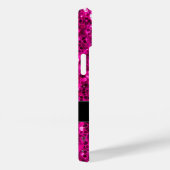 Heet roze glitters nepschitterwerk Monogram Case-Mate iPhone Case (Achterkant / Rechts)