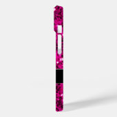 Heet roze glitters nepschitterwerk Monogram Case-Mate iPhone Case (Achterkant / Links)
