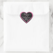 Heet Roze Glitters op Zwarte Valentijnsdag Hart Sticker (Tas)