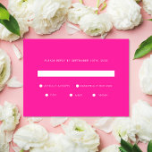 Heet Roze Glitters Retro Disco Bal Bruiloft RSVP Informatiekaartje