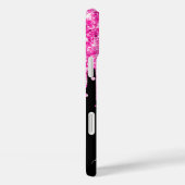 Heet roze glittersuikers zwarte glamour handtekeni Case-Mate iPhone case (Achterkant / Rechts)