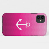 Heet Roze Golvend Anker Scheepvaartpatroon Ontwerp Case-Mate iPhone Case (Achterkant (horizontaal))