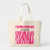 Heet roze golvend dierprint boodschappentas grote tote bag (Voorkant)