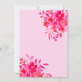 Heet roze golvend lijst rood roze bloemig baby sho kaart (Achterkant)