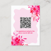 Heet roze golvend lijst rood roze bloemige make-up visitekaartje (Achterkant)