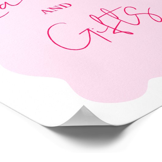 Heet roze golvend rood roze bloemenkaarten geschen poster (Hoek)