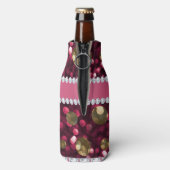 Heet Roze Goud Bokeh Faux Diamonds Gepersonaliseer Flesjeskoeler (Fles Achterkant)