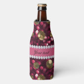 Heet Roze Goud Bokeh Faux Diamonds Gepersonaliseer Flesjeskoeler (Fles Voorkant)