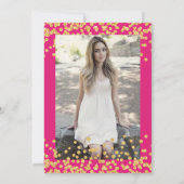 Heet Roze Goud Glitter Foto Verrassing Zoet 16 Kaart (Achterkant)