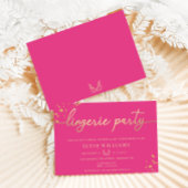Heet Roze Goud Lingerie Party Vrijgezellenfeest Kaart